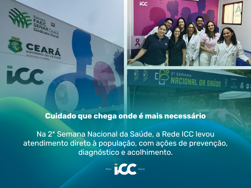 Unidade Móvel da Rede ICC Saúde durante ação na Semana Nacional da Saúde